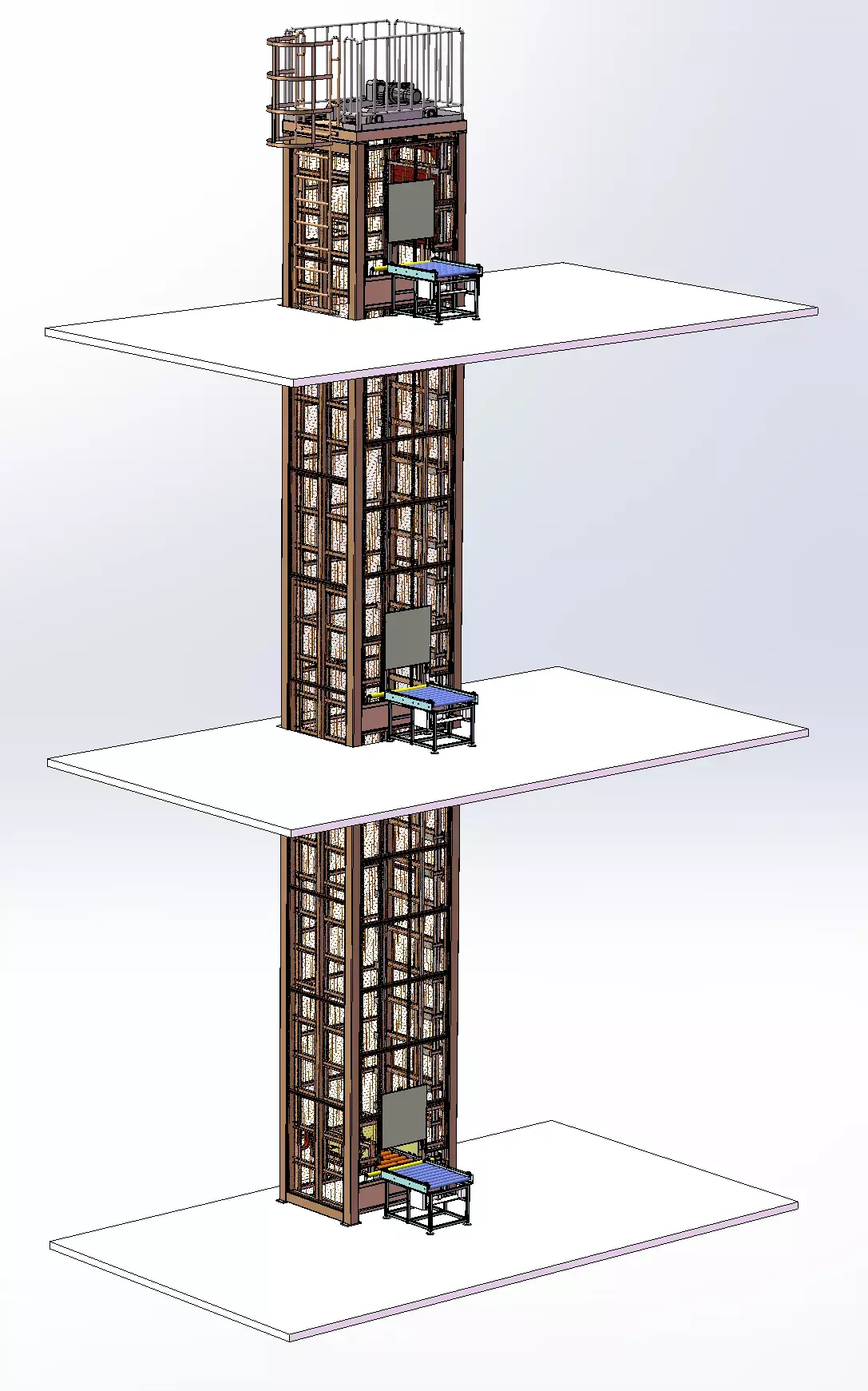 Reciprocating elevator for logistics factories 3D model