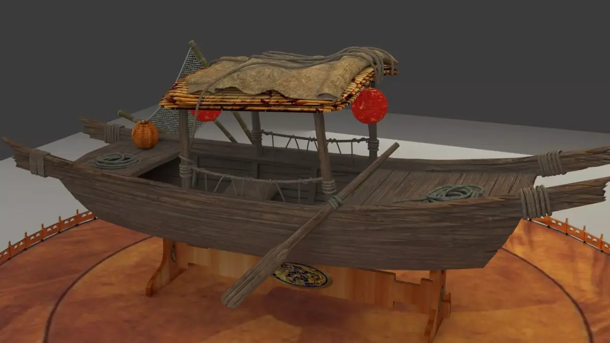Chinese fishing boat 3D model purchase