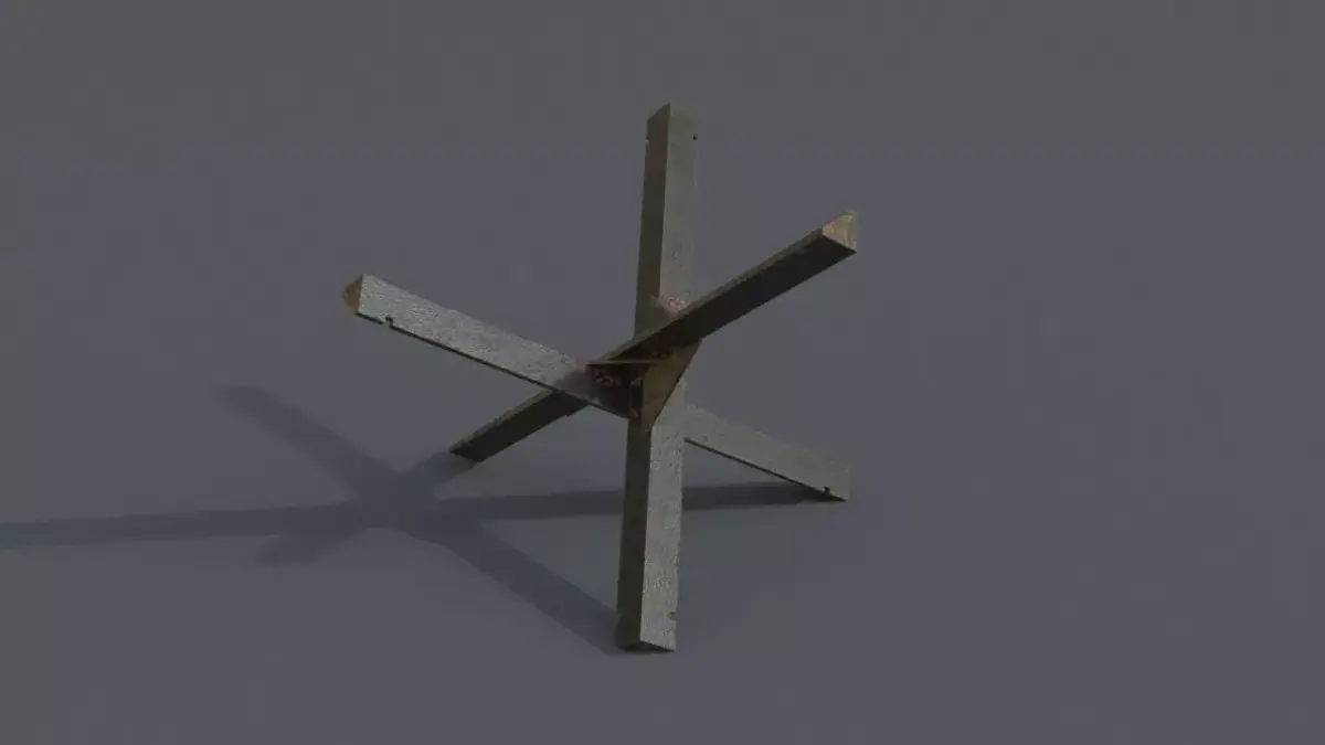 Czech hedgehog WW2 barricade 3D model