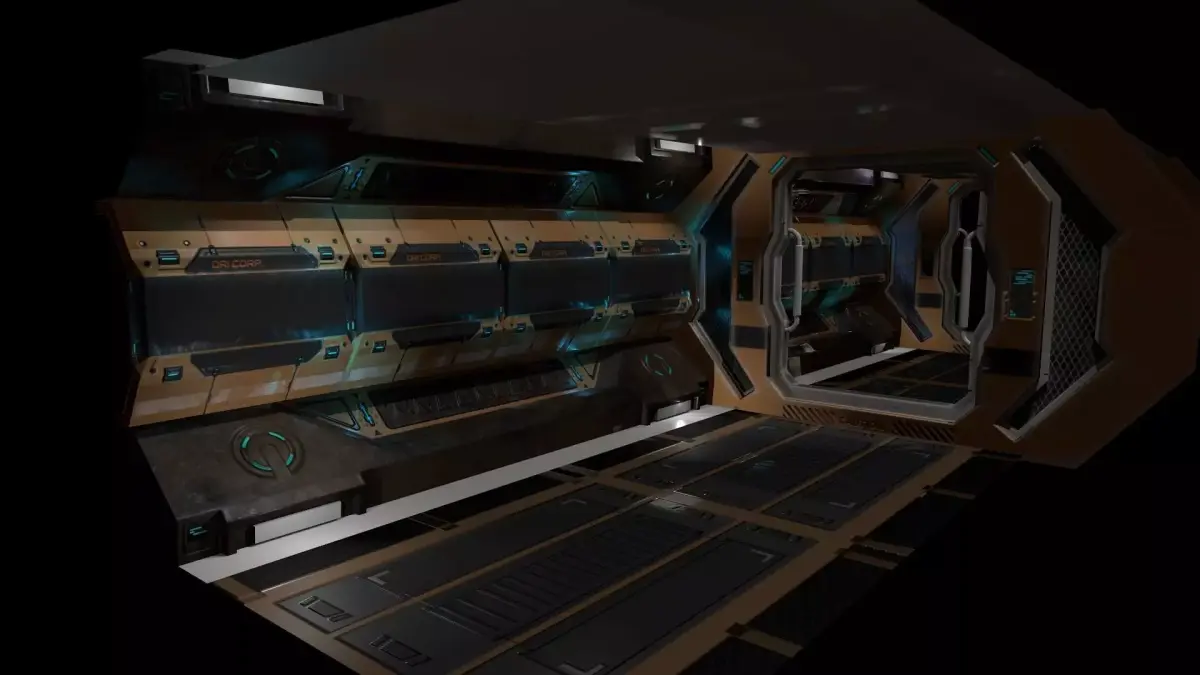 Sci-fi Corridor Low-poly 3D model buy