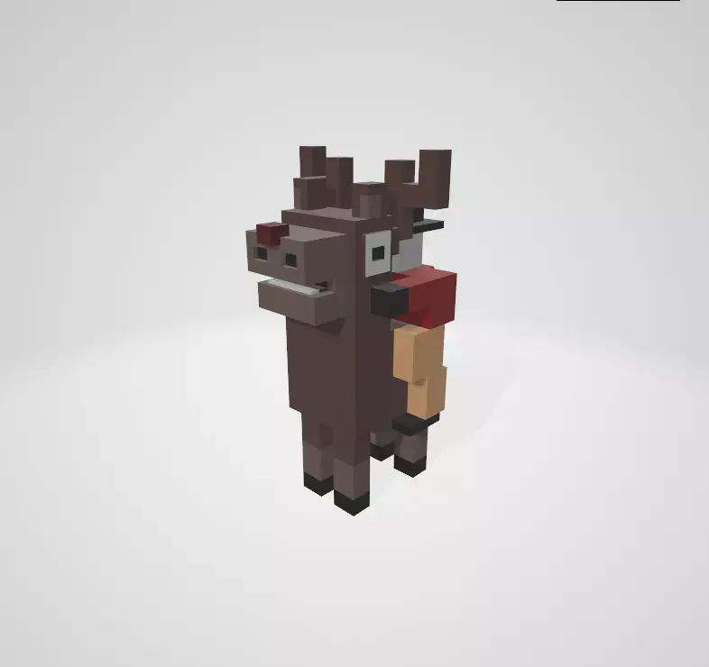 Cross a Road type game Reindeer - Baby Rudolph Low-poly 3D model