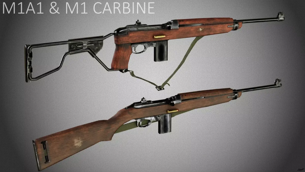 M1 and M1A1 Carbines Low-poly 3D model