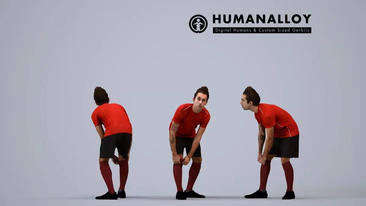 00521Carlos005 - Adult Caucasian man crouching during exercise 3D model