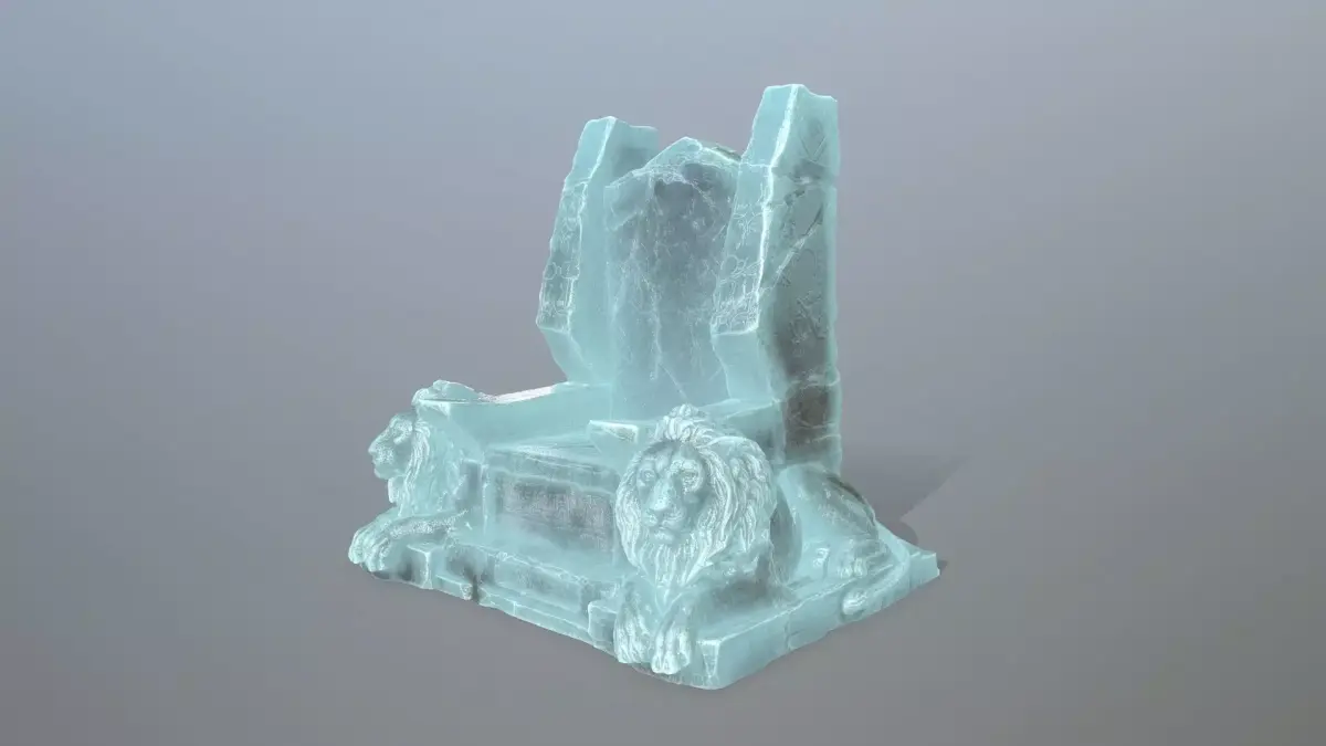 Lion Throne Low-poly 3D model 2