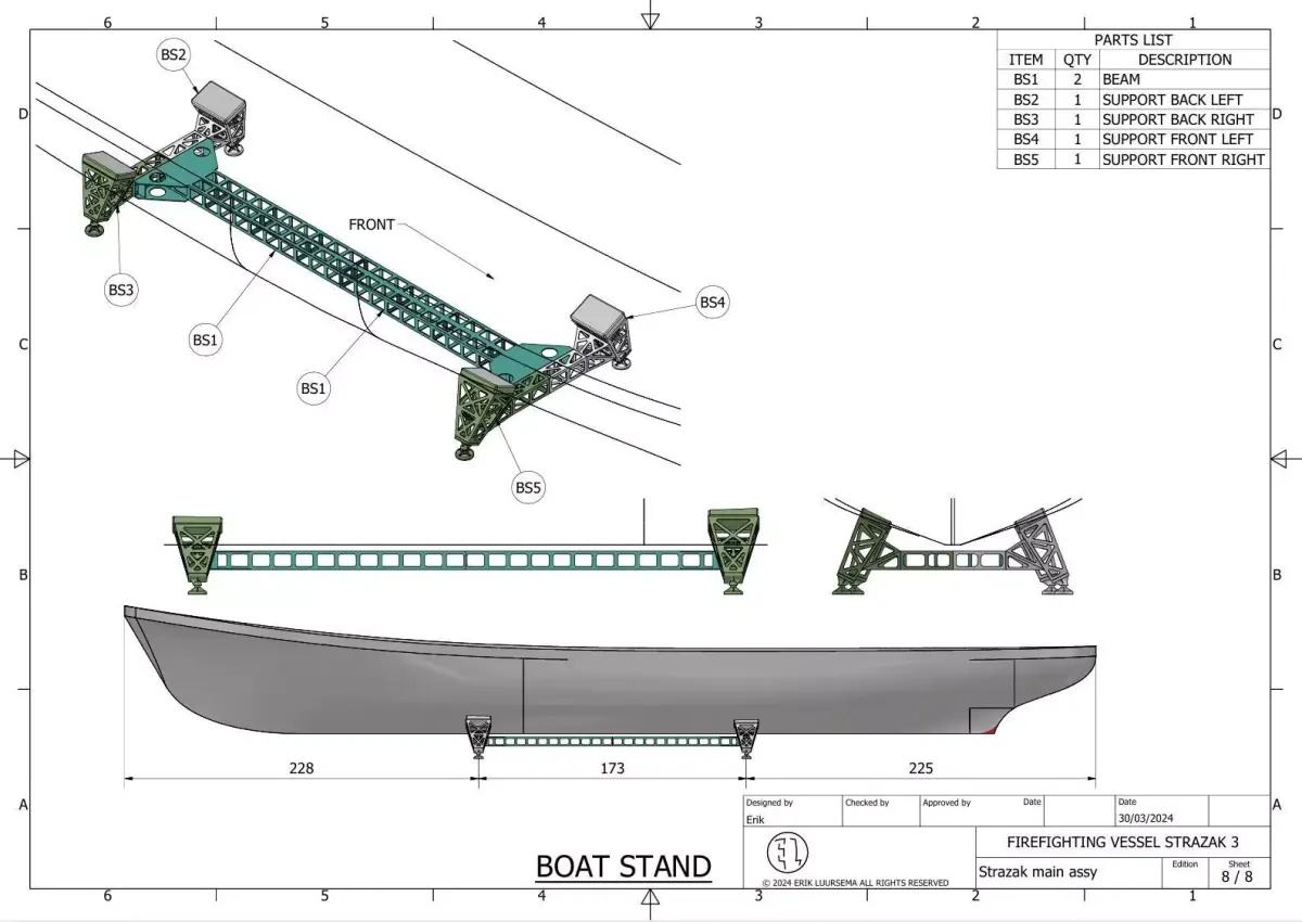 Firefighting boat Strazak 3 Part 2 of 6 group BS 3D print model