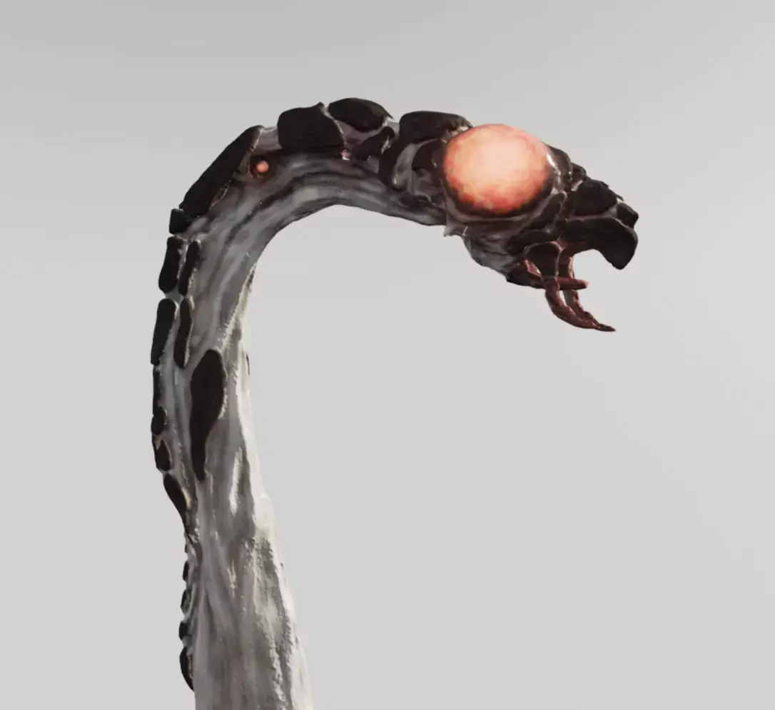 Insectoid Worm monster Low-poly 3D model