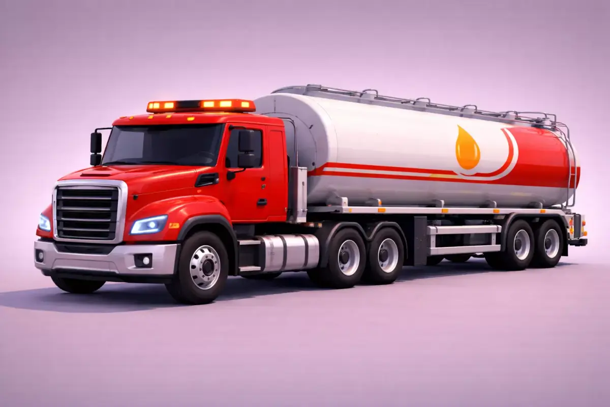 Low Poly Fuel Tanker Truck Vehicle Model PBR Texture Low-poly 3D model