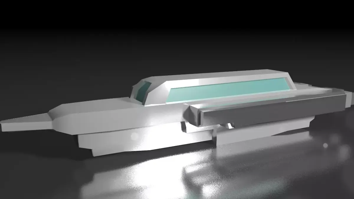 Spaceship submarine Low-poly 3D model