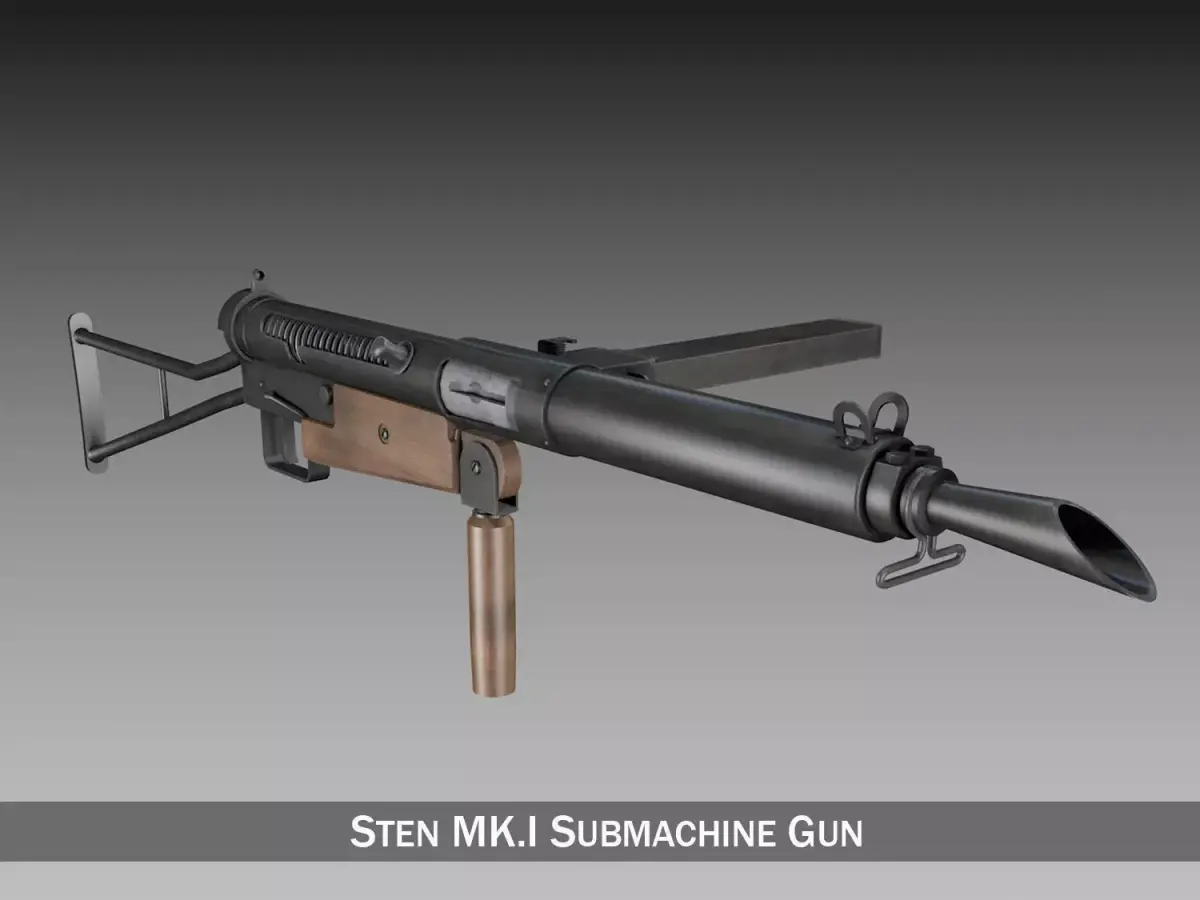 Sten MK I Submachine Gun 3D model