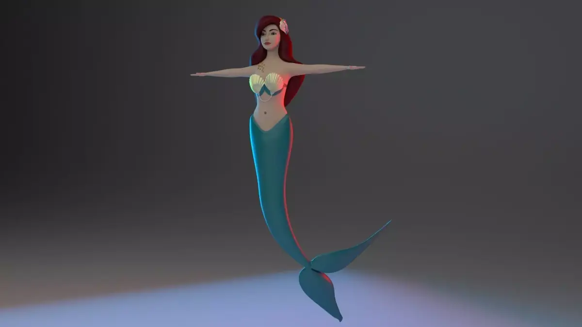 Mermaid 3d model little 3D model