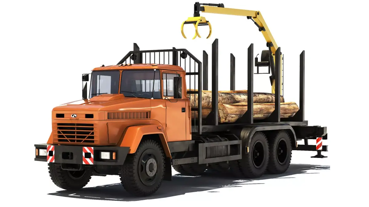 KrAZ 6233M6 timber carrier 2003 3D model