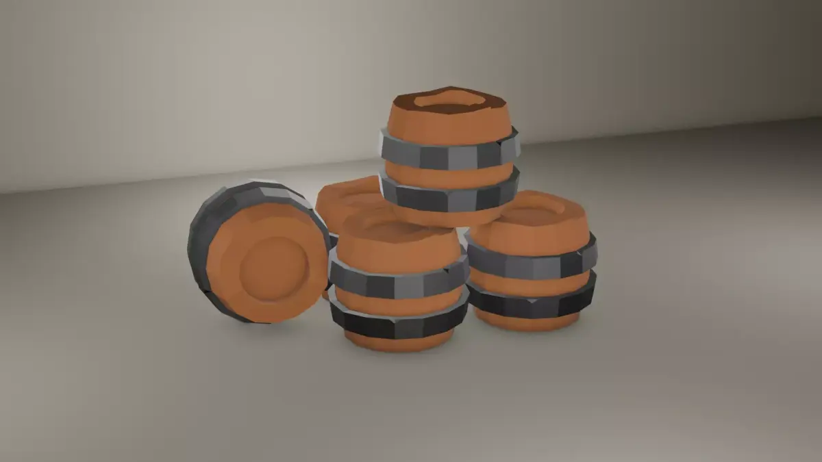 Lowpoly Barrel Low-poly 3D model