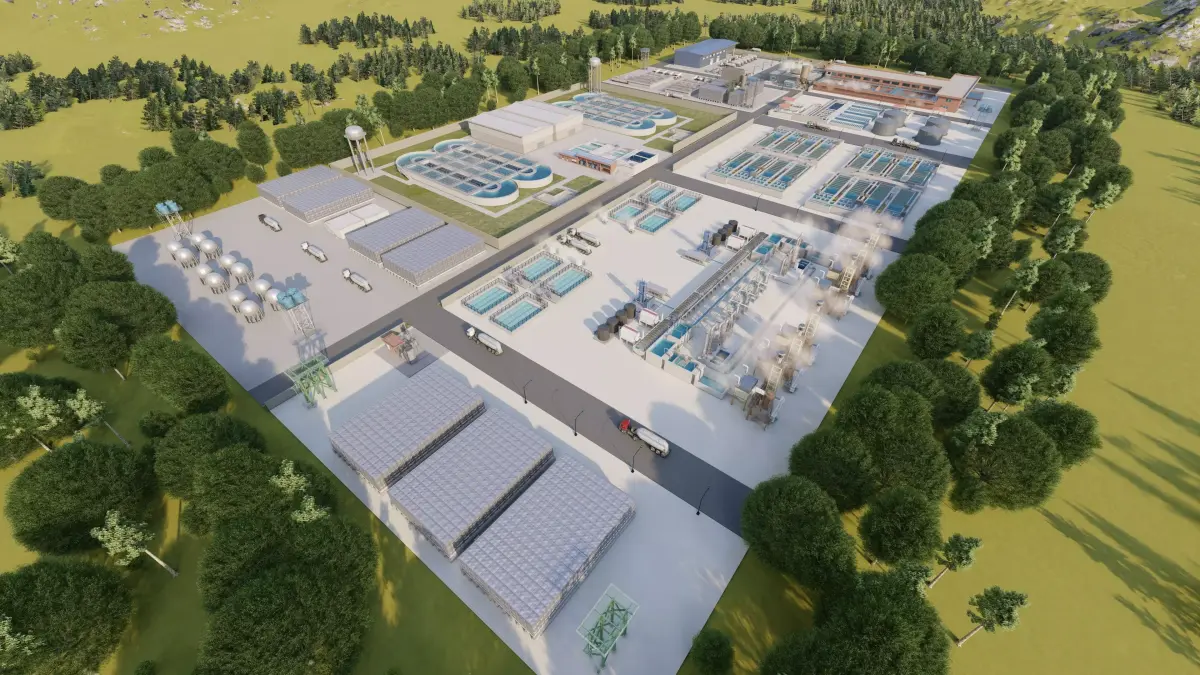 Water treatment plant-Water and Sewage Treatment Plants 3D model