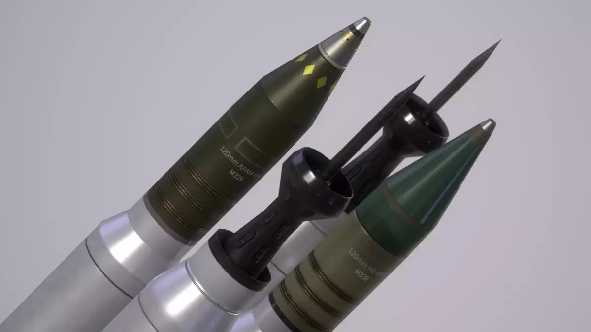 Israel 120MM Shell Series M329 M339 M322 M338 Low-poly 3D model
