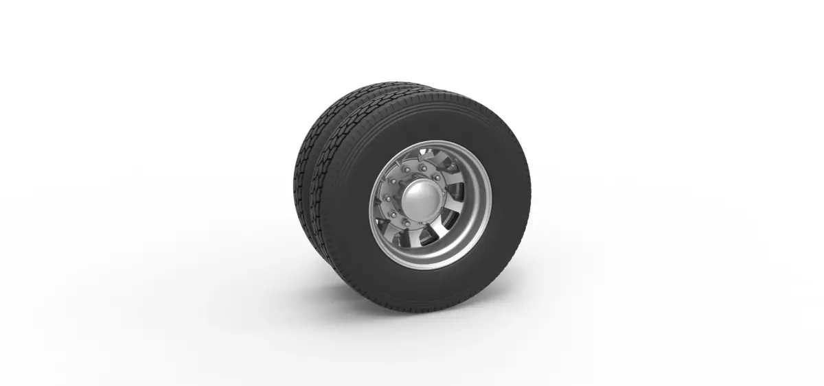 Rear custom wheel of semi truck Version 18 Scale 1 to 25 3D print model