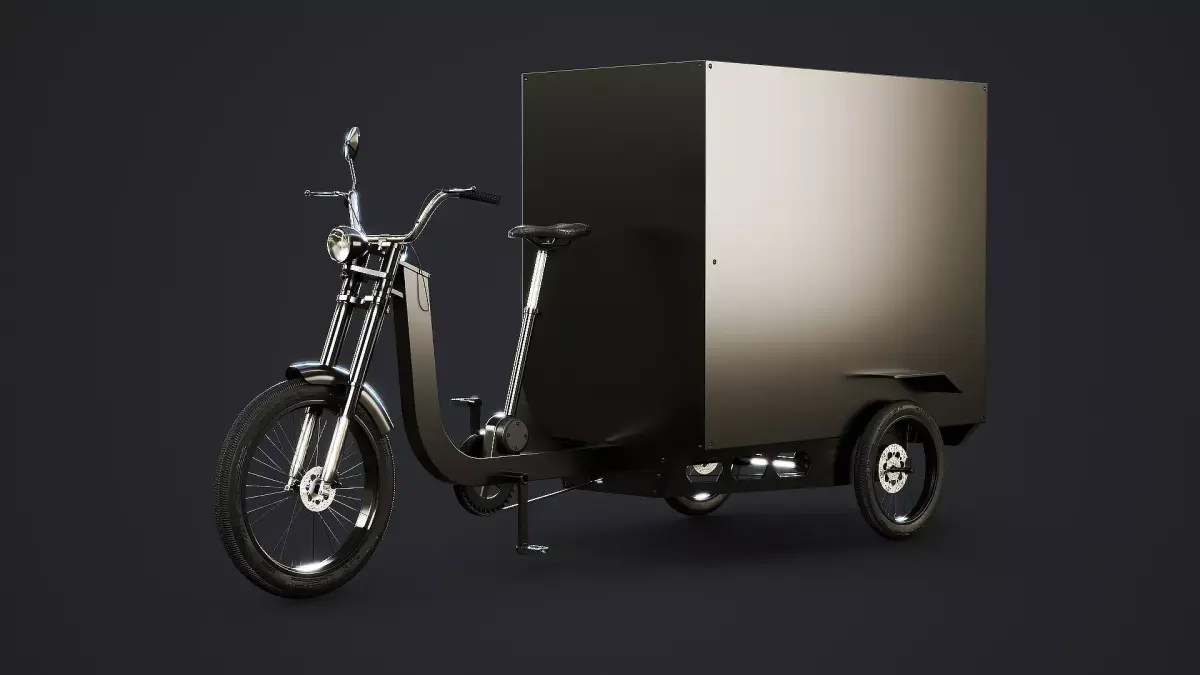 Electric Box Cargo Tricycle Delivery Bike 3D Model Low-poly 3D model