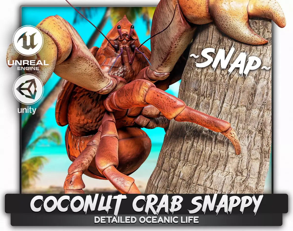 Coconut Crab - Snappy Palm Thief - Underwater Monster - 47 Low-poly 3D model