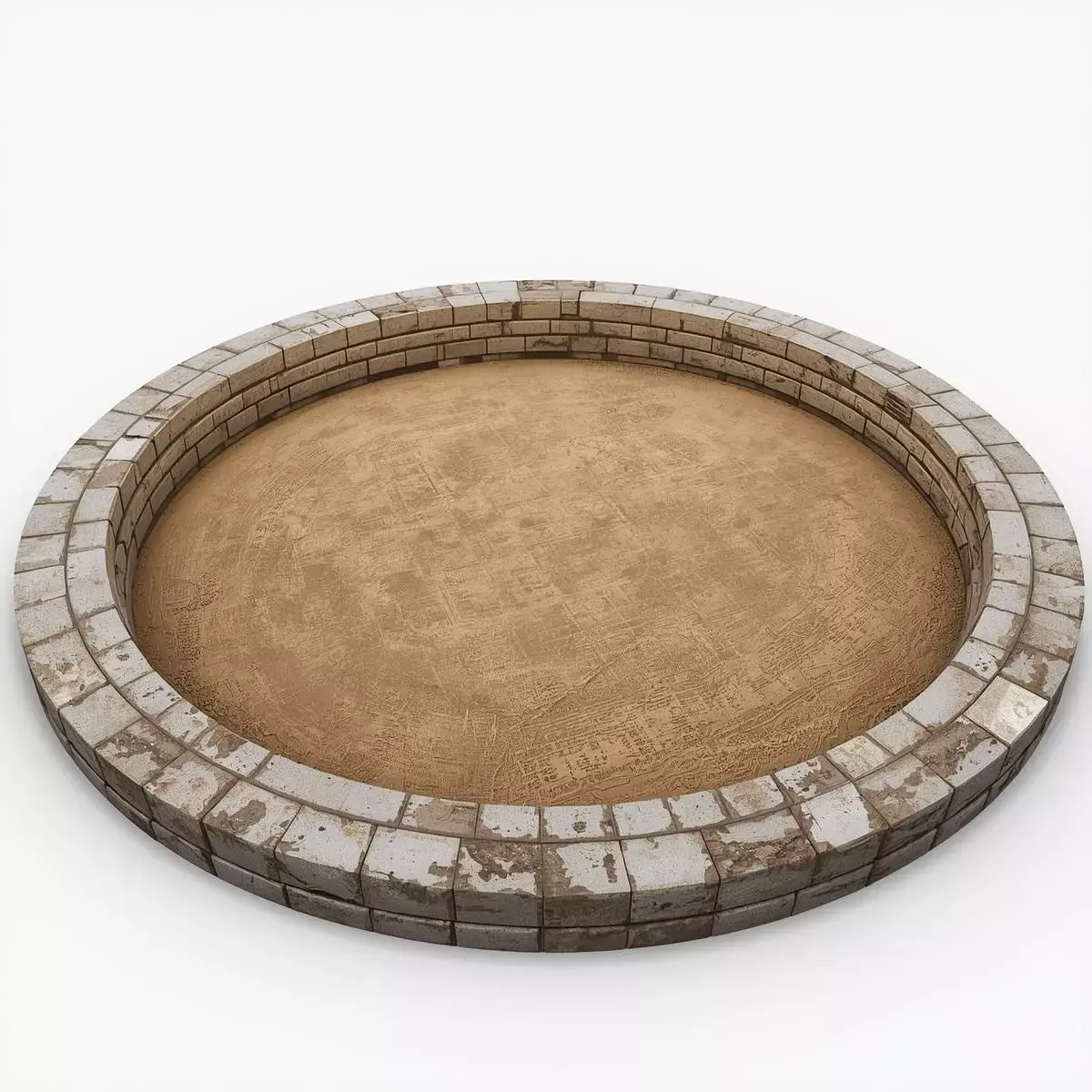 Textured Circular Stone Platform Arena 3D Model  Low-poly 3D model