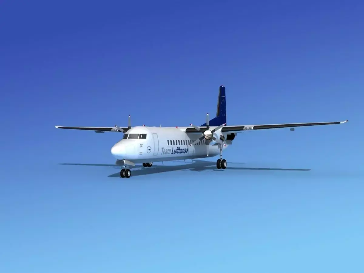 Fokker 50 Team Lufthansa 3D model