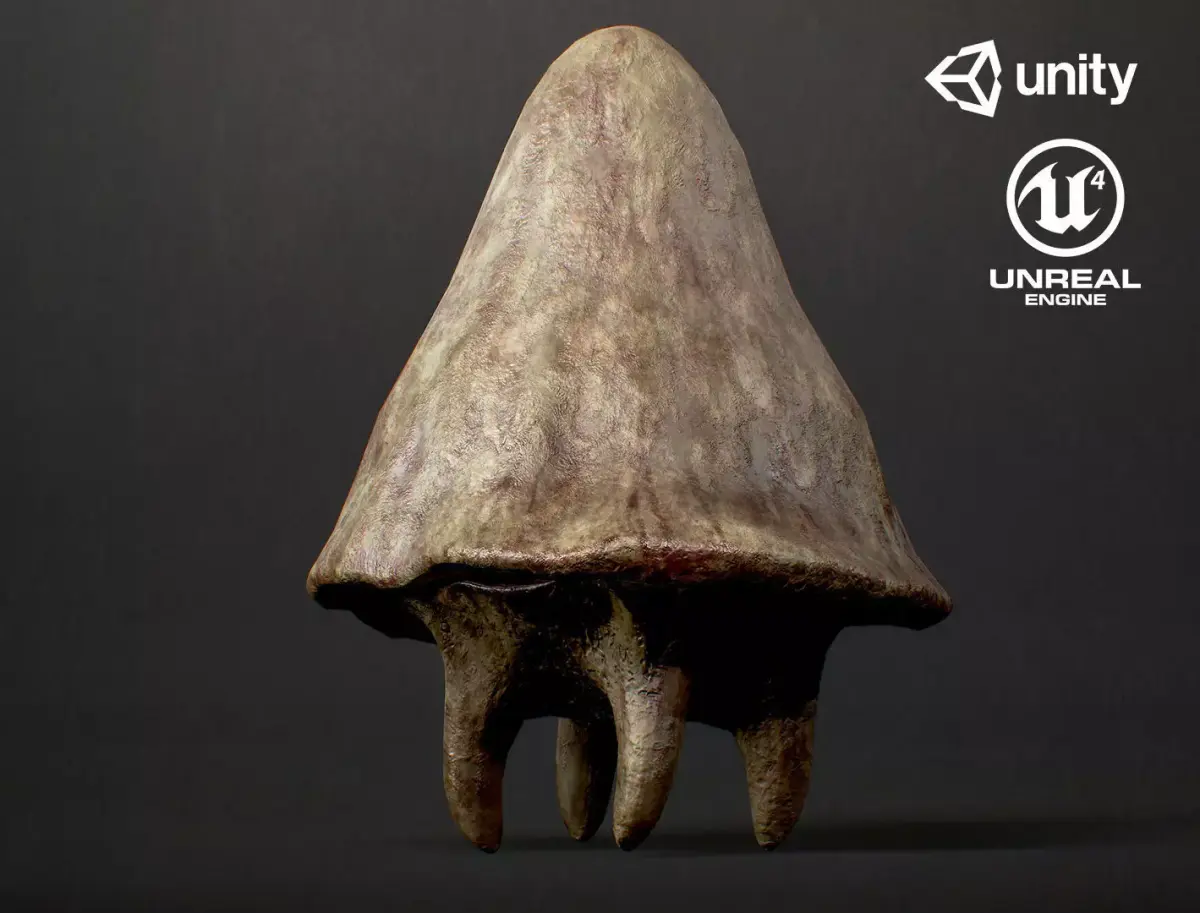 Mushroom Monster5 Low-poly 3D model