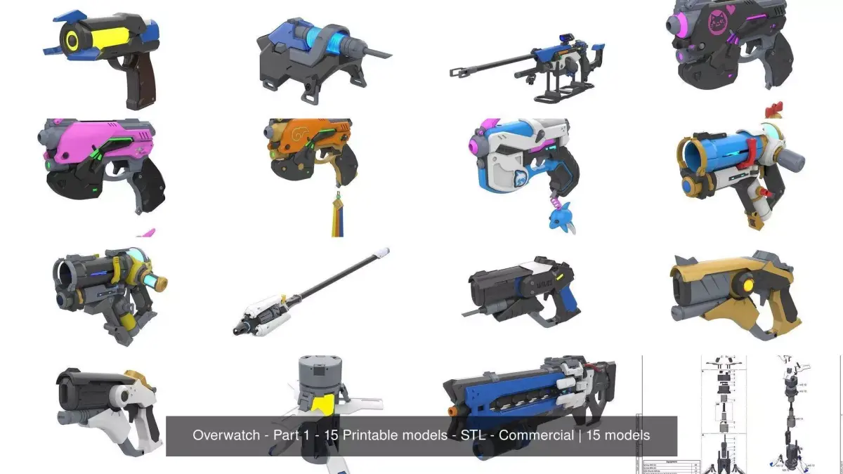 Overwatch - Part 1 - 15 Printable models - STL - Commercial 3D Model Collection