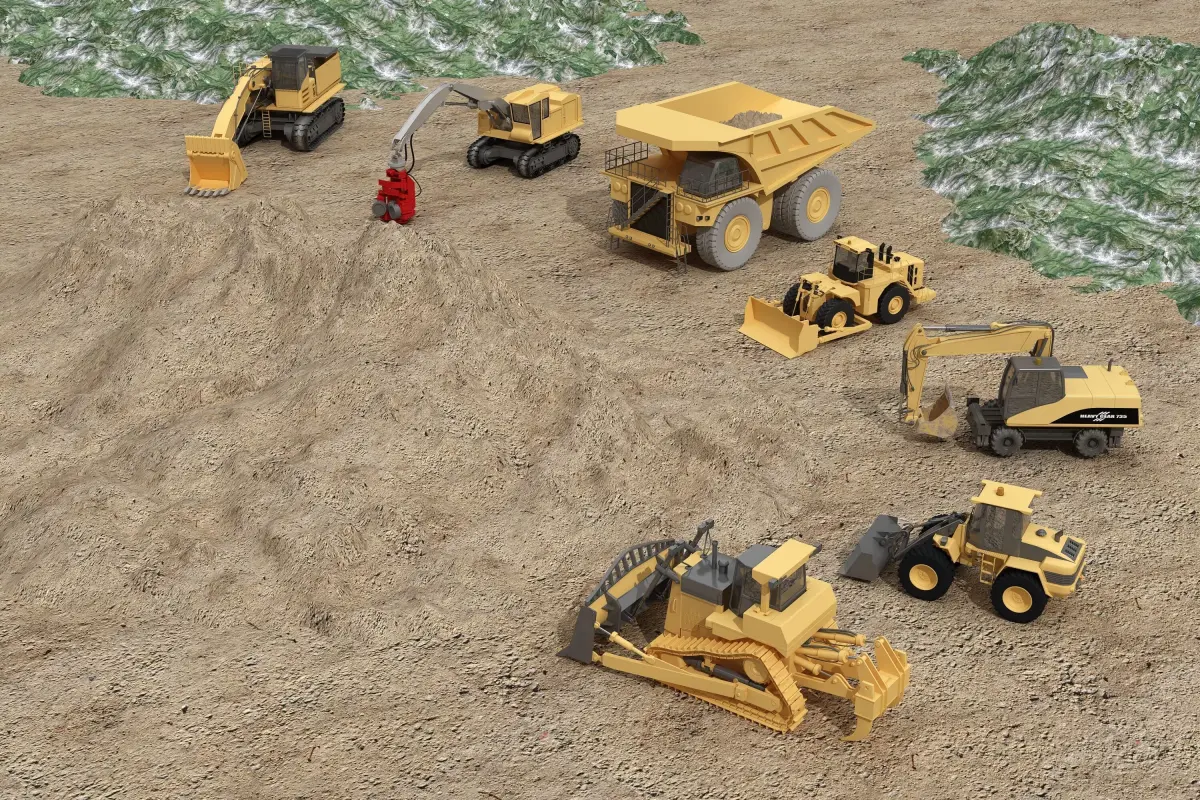 Large construction vehicles 3D model