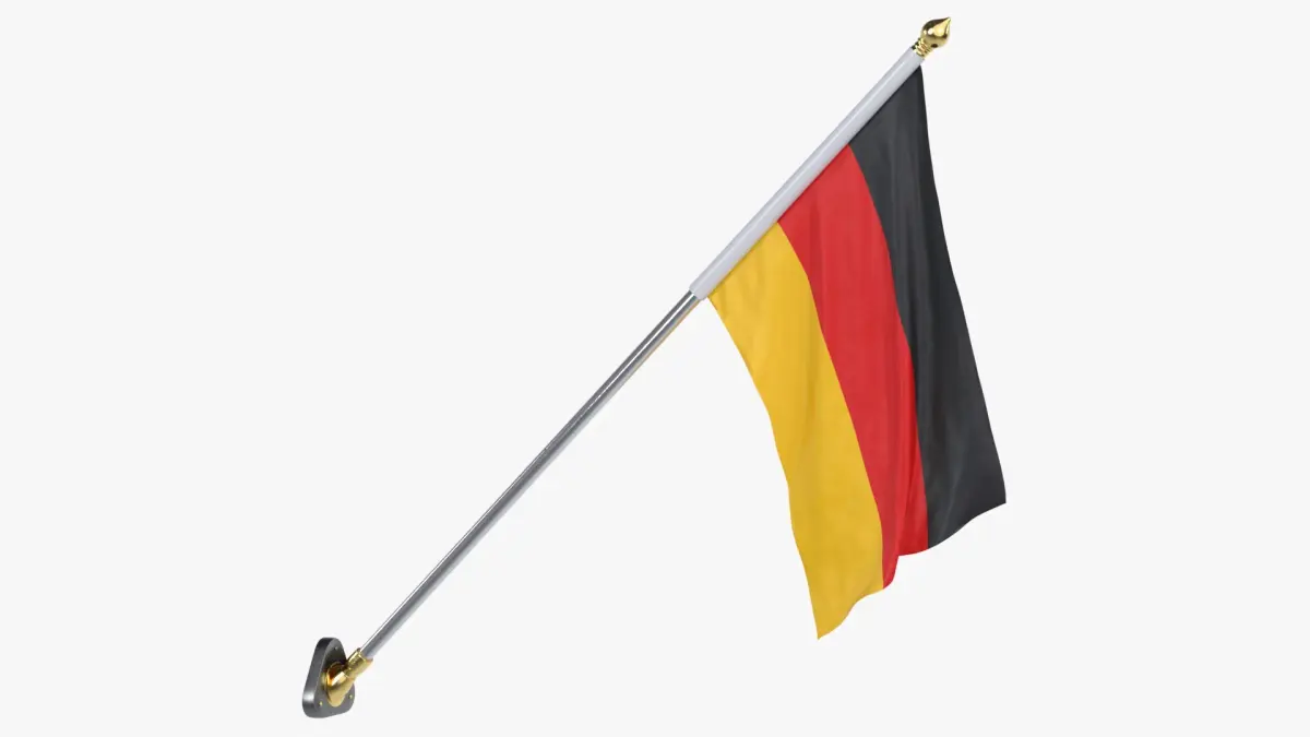 Germany Cloth Flag Wall Mount Animated 3D model
