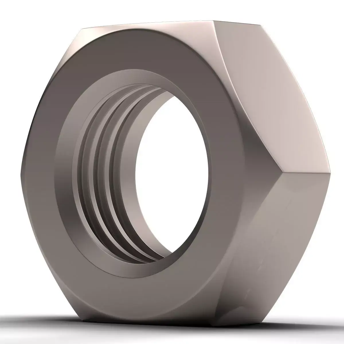 Hex Thin Nut Low-poly 3D model