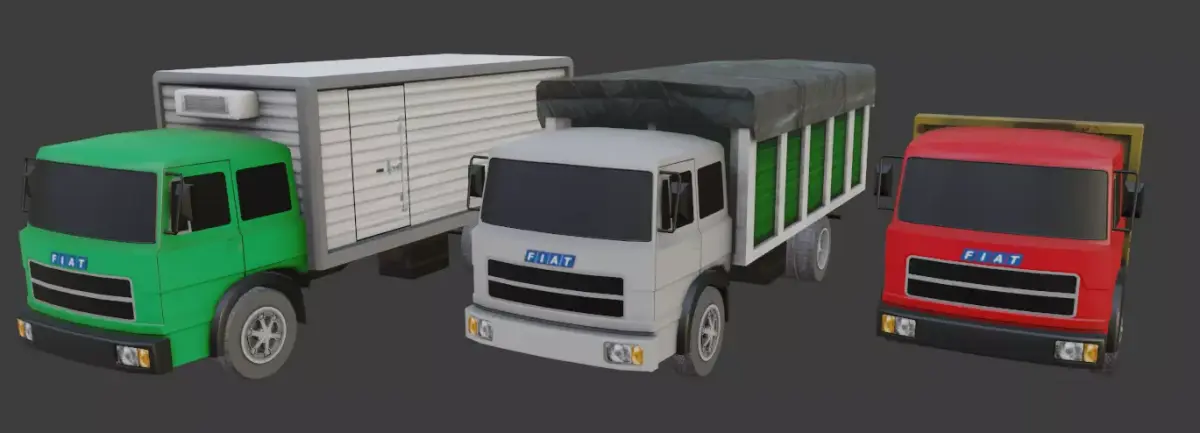 Fiat 619 Low-poly 3D model