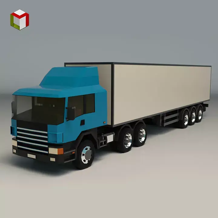 Low Poly Cargo Truck 02 Low-poly 3D model