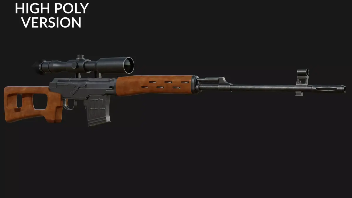 Dragunov SVD Low-poly 3D model