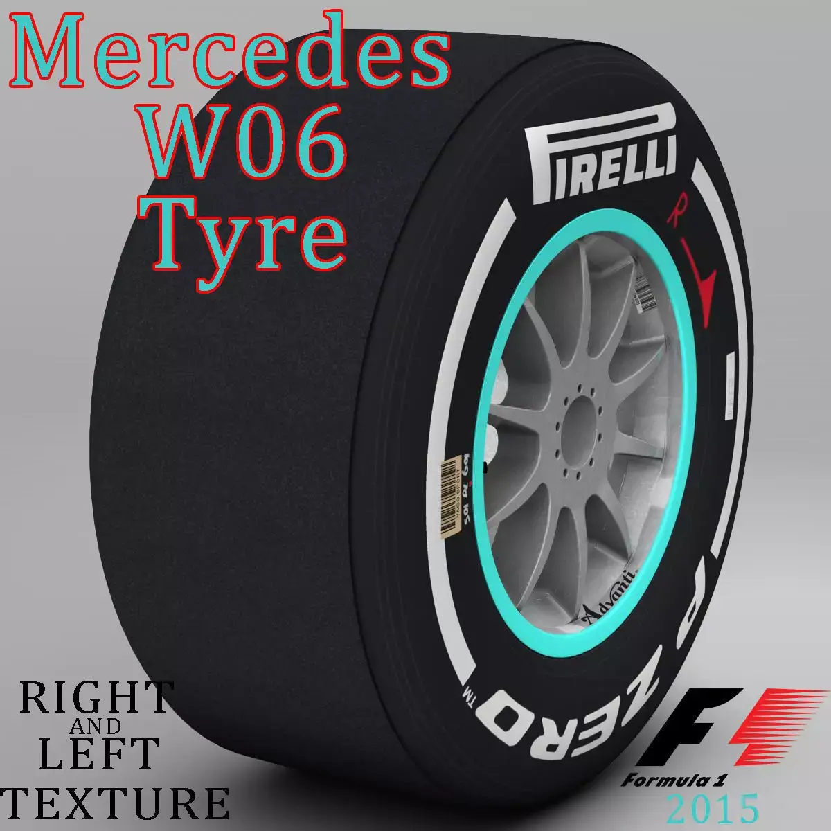 W06 Medium front tyre Low-poly 3D model