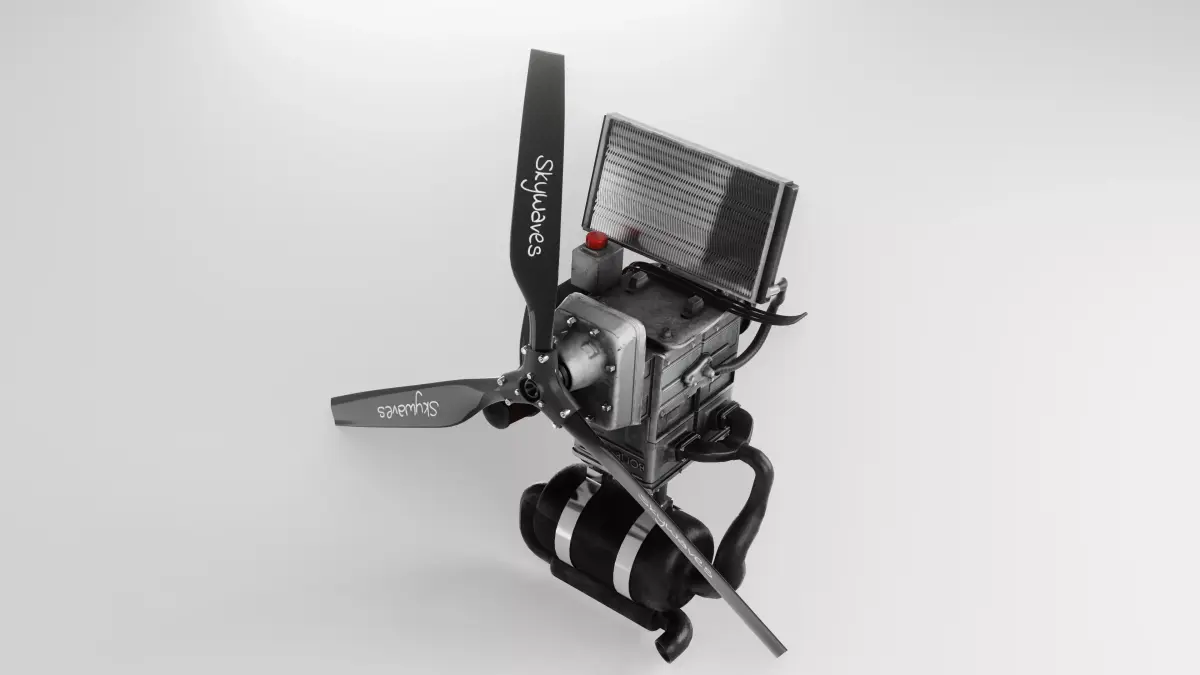 Light Aicraft Engine - Bombardier Rotax 582  Low-poly 3D model