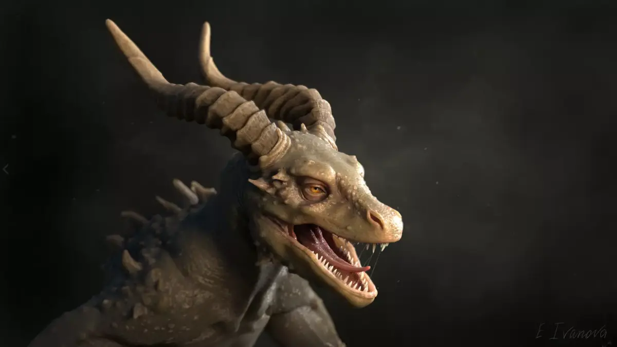 Drakonian beast Low-poly 3D model