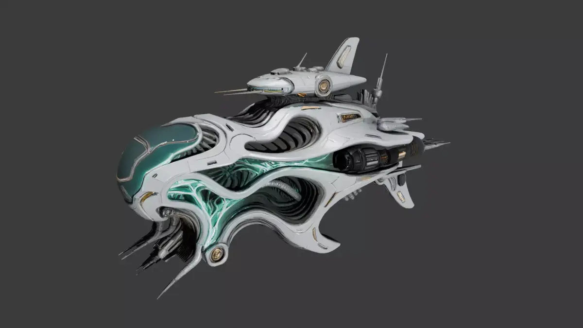 Futuristic Bio-Organic Sci-Fi Spaceship 3D model