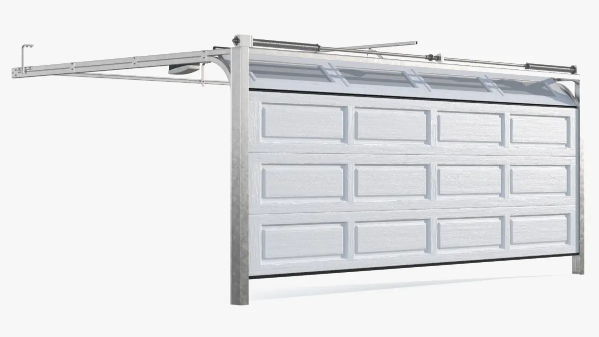 Electric Garage Doors White Rigged for Cinema 4D 3D model