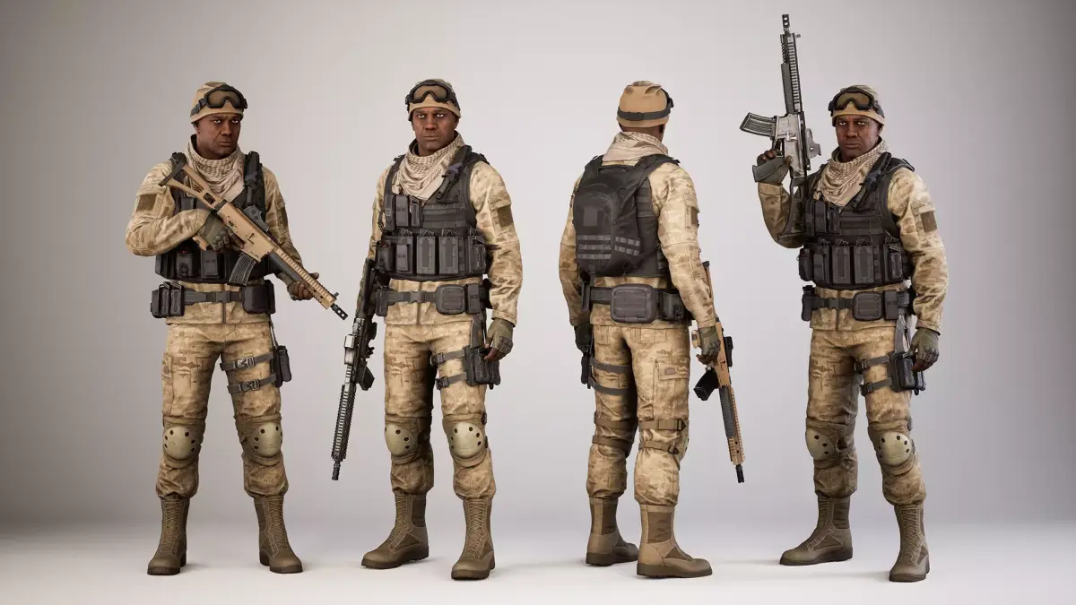 Casual Soldier 02 Low-poly 3D model