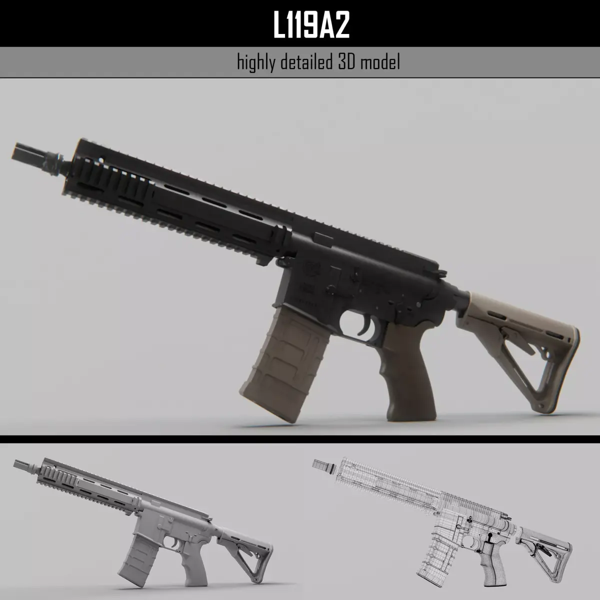 L119A2 - High Detail 3D model
