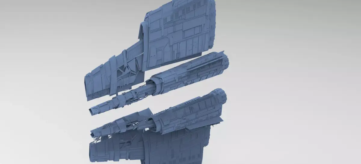 Alien Ship pyramid design 9 3D model