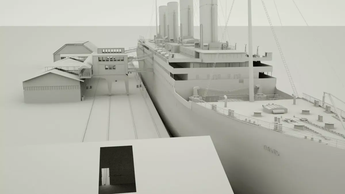 RMS titanic and port movie scene 3D model