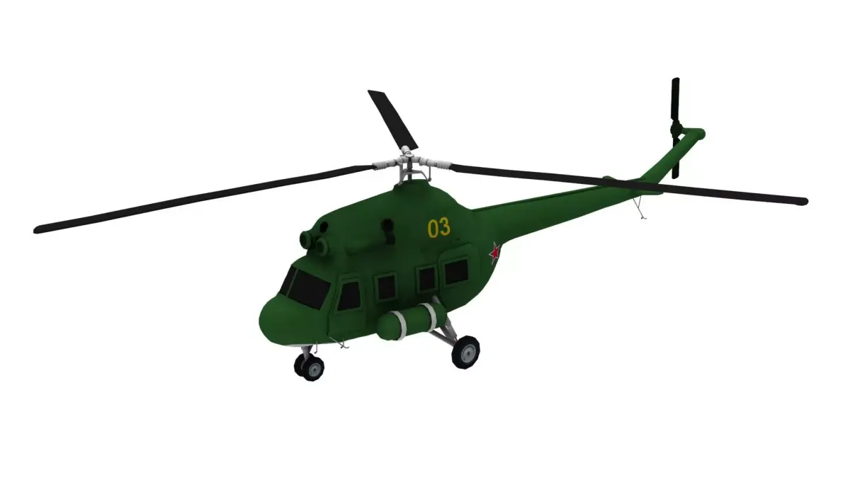 Lowpoly Mi-2 Hoplite Helicopter 3D Model Low-poly 3D model