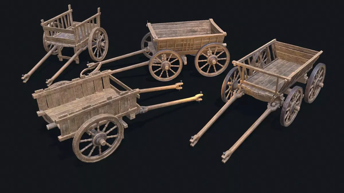 Medieval Cart collection 3D Model Pack