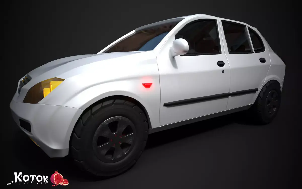 TibaCar car Free low-poly 3D model