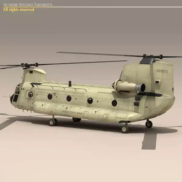 CH-47 US Army desert 3D model