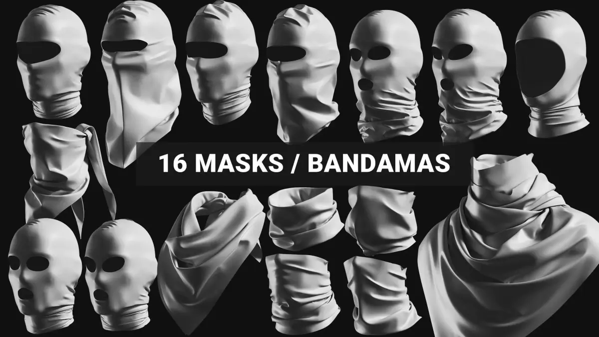 Basemesh Mask Bandama Headwear Collection 3D model