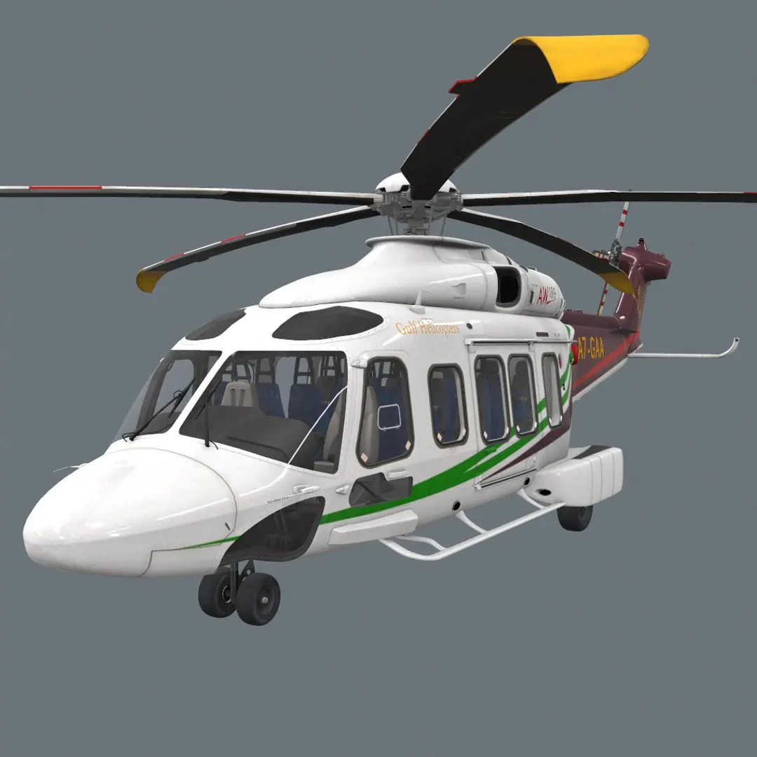 AW189 offshore helicopter real-time 3D model