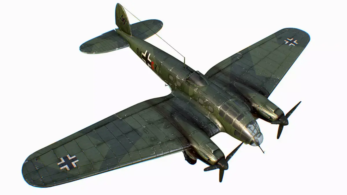 German medium bomber Heinkel He 111 series Low-poly 3D model