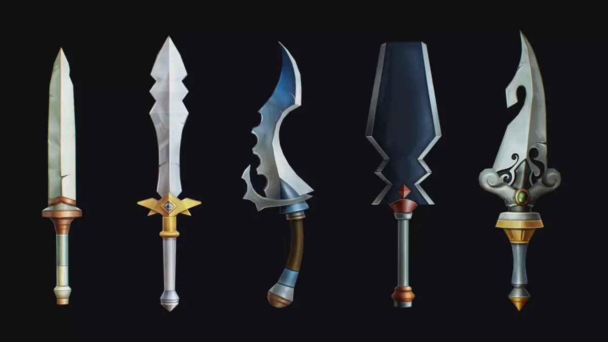 Dagger Edged Weapon Cartoon Medieval Melee Knife Iron Blade Low-poly 3D model