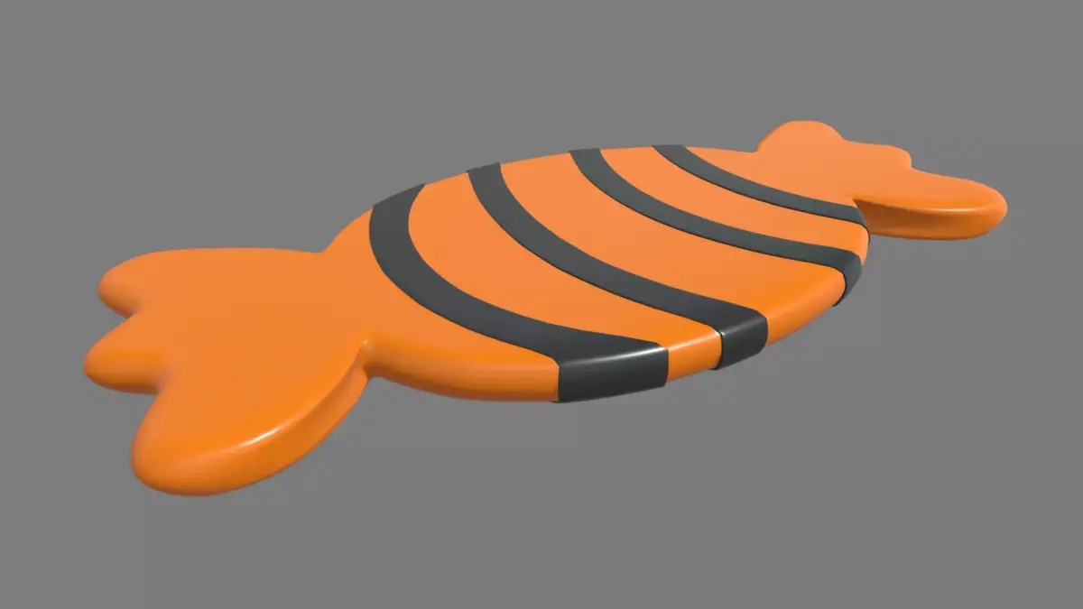 Candy Candy orange and fish Low-poly 3D model