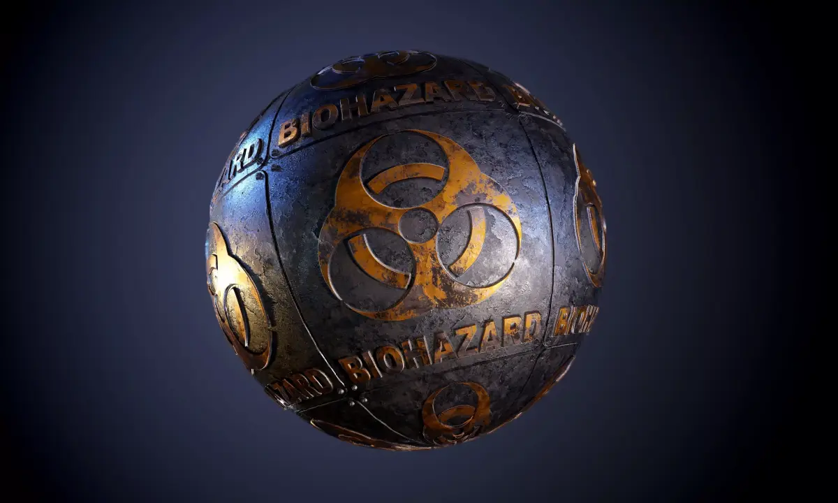 Metal biohazard Sign Sci-Fi Seamless PBR Texture Texture